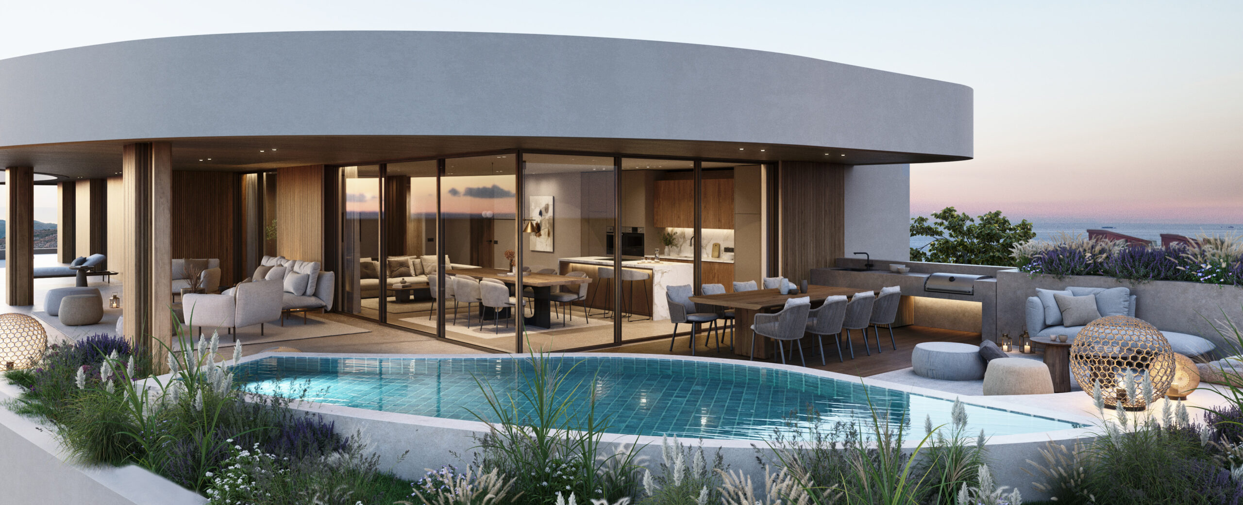 Villa AURA - Zona de piscina y áreas exteriores